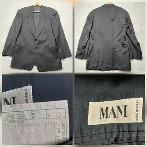 Mani Giorgio Armani Wool Blazer Men's 54L Navy 2‎ Button Made in Italy